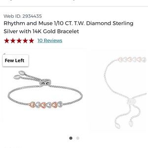 Diamond Sterling Silver with 14k Gold Bracelet